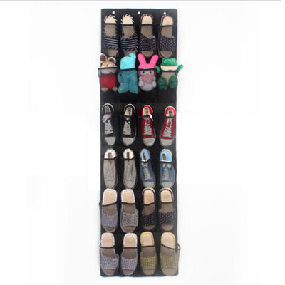 

24 Pockets Hanging Over Door Holder Shoes Nonwoven Fabric Mesh Organizer Storage Wall Closet Bag - Brown organizador