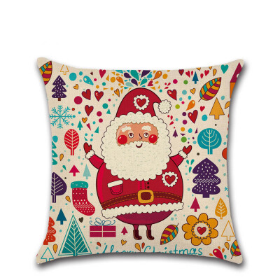 

Tailored Merry Christmas Pillow Cases Linen Sofa Cushion Cover Home Decor