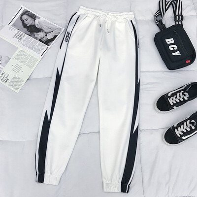 

Women Casual Loose High-Elastic Sports Pants Korean Style Hot Sale Print Harajuku Feet Nine Points Pants