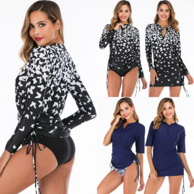 

Women Long Sleeve Surfing Diving Beach Swimsuit Bikini Bathing UV Sun Protection