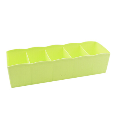 

Gobestart 5 Cells Plastic Organizer Storage Box Tie Bra Socks Drawer Cosmetic Divider BU