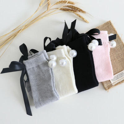 

US Baby Girls Spanish Style Knee High Socks Bow Toddlers Cotton School Stockings