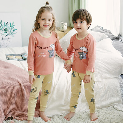 

Autumn Pajamas Baby Kids Girls Boys Cartoon Print Sleepwear Set Long Sleeve Cute Blouse TopsPants Pajamas