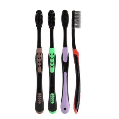 

4pcs Adults Bamboo Charcoal Toothbrush Anti-slip Handle Soft Bristle Brush Oral Hygiene Supplies