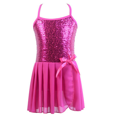 

Children Kids Girls Fashion Concise Ballet Costume Chiffon Sequin Decoration Sports Dancing Dress body suit