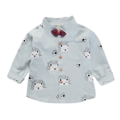

New Autumn Baby Boys Blouses Long Sleeve Cartoon Lions Print T-Shirts Kids Tops Tees Casual Blouse