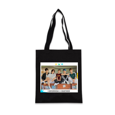 

Kpop TXT Canvas Shoulder School Bag Protable Shopping Handbag