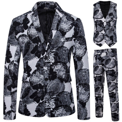 

Toponeto Mens Suit Slim Vintage Ethnic Style Party 3-Piece Jacket Coat & Pants&Vest