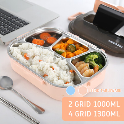 

Portable Stainless Steel Bento Box Kitchen Leak-Proof Lunch Box Picnic Office School Food Container