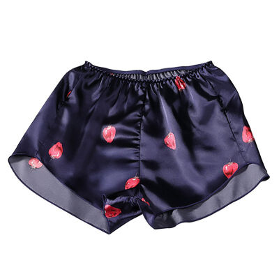 

2019 Summer Home Short Female Anti-lighting Summer Strawberry Thin Section Three Short Loose Ice Silk Sweet Shorts