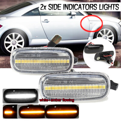 

White Amber Dynamic LED Side Marker Light Lamp Indicator For A3 S3 8P A8 TT 8N