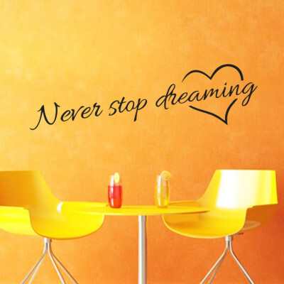 

2018 New Home Wall Papers Never stop dreaming A smile is the best makeup Believe youself English Poetry Wall Stickers