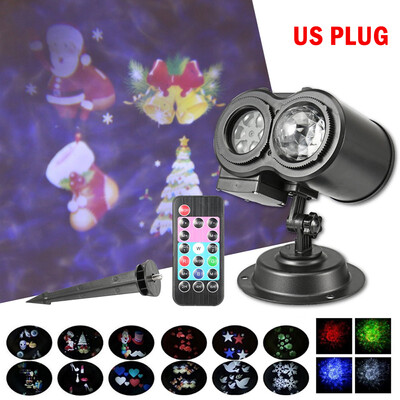 

12 Patterns 2-in-1 Dual Heads LEDs Projector Stage Light Christmas Party Landscape Lamp