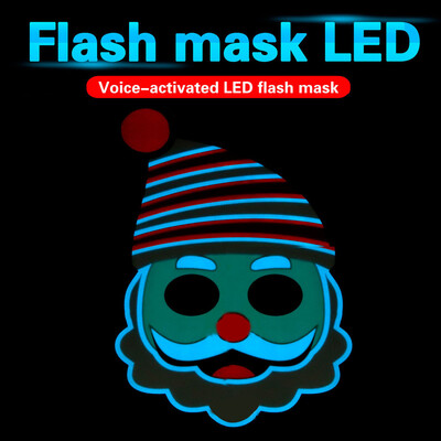 

Siaonvr Christmas Version Led Sound Reactive LED Mask Music Light Up Adjustable Mask Toy