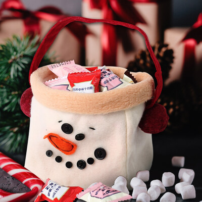 

〖Follure〗Plush Christmas Snowman Candy Tote Bag Candy Fruit Gift Bag Christmas Home Decor