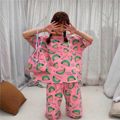 

3 Pcs Women Sleepwear Nightgown Pajama Set Tops with Pants Girls Femme Autumn Cartoon Plus Size Women Nightgown Wholesale W1