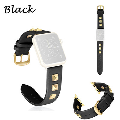 

〖Follure〗Personalized Studded Leather Replaceable Strap For Apple Watch Band 4321 3840mm
