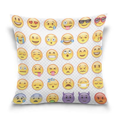 

ALAZA Throw Pillow Cover 16 X 16 inch Cushion Cover with Emoticon Printed Pillowcase