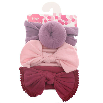 

3 Pcs Baby Girl Bowknot Elastic Headbands Holiday Party Hair Band Headwear Accessories