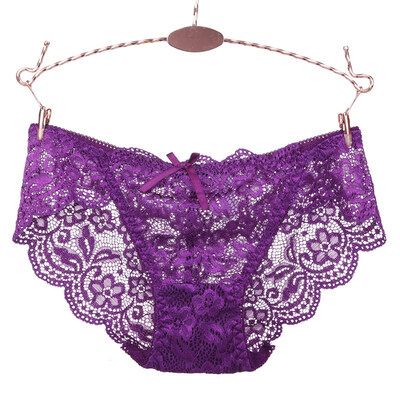 

2019 New Womens Sexy Lace Panties Seamless Breathable Panty Transparent Hollow design Briefs Plus Size Girls Underwear