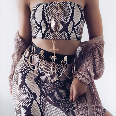 

Fashion Women Snake Printed Shorts Sets Snake Printed Crop Top And Short Pants For Sexy two-piece suit
