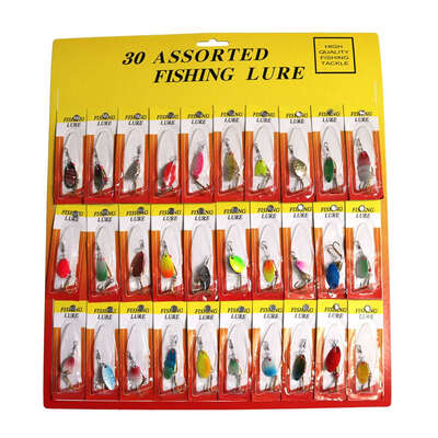 

30pcs Fishing Lures Spinner Metal Sequin Mix Color Portable Copper Stainless Steel Fishes Baits