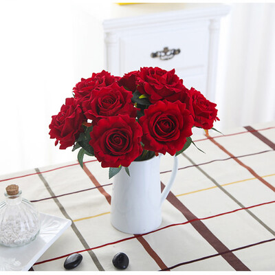 

Siaonvr 5 Pcs Artificial Silk Fake Flowers Rose Flower Wedding Bouquet Home Decor A