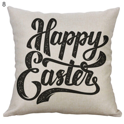 

Cartoon Easter Rabbit Linen Pillow Case Waist Throw Cushion Cover Home Decor
