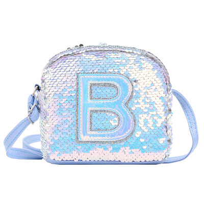 

Fashion Women B Capital Letter Sequined Zipper Small Crossbody Shoulder Bag