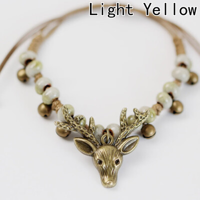 

2pcsset Deer Head Bracelet Handmade Special Bracelet National Wind Fashion Vintage Ceramic Jewelry
