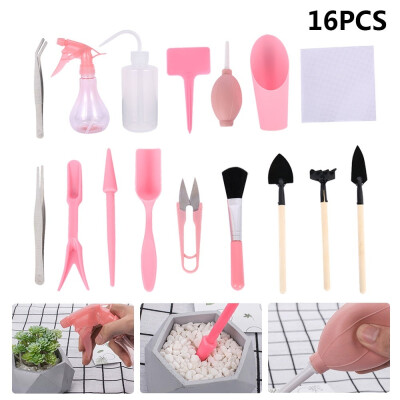 

16pcsSet Mini Gardening Hand Tools Succulent Plants Kettle Transplant Miniature Immortal Garden Planting Hand Tools Set