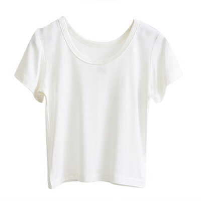 

High Quality Summer Baby Girls Short Sleeve T-Shirts Kids Solid Striped Print Tops Tees Casual Backless Blouse