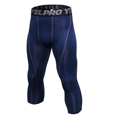 2018 elastic men pants fitness joggers compression tights long pants leggings mens wear mid-calf length male trousers