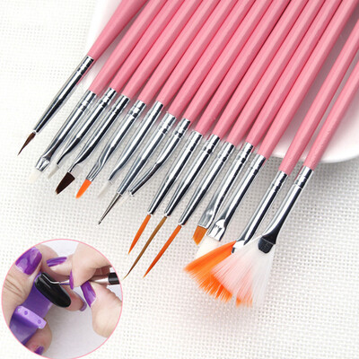 

Toponeto 15Pcs Nail Art Acrylic UV Gel Design Brush Set Painting Pen Tips Tools Kit