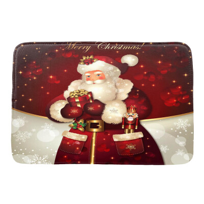 

Gobestart Christmas HD Printed Non-Slip Bath Mat Absorbent Home Decor C