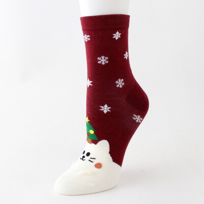 

Women Socks Warm Christmas Cotton Socks Cosy Female Cute Snowman Gingerbread Reindeer Bear Man Printed Hosiery