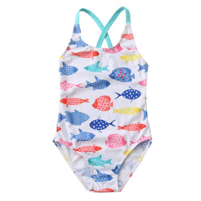 

Baby girl one-piece swimsuit flower animal swimsuit halter swimsuit