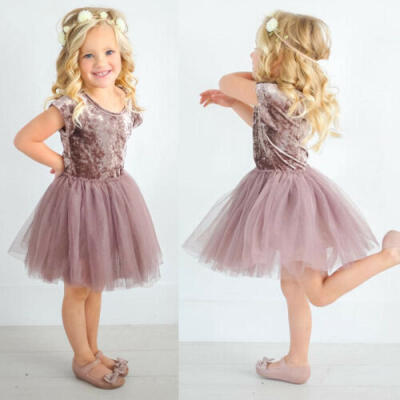 

Kids Toddler Baby Girls Clothes Tulle Tutu Lace Dress Summer Party Dresses 6M-5T