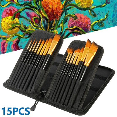 

15Pcs Artist Paint Brushes Set Watercolour Acrylic Oil Painting Drawing Brush