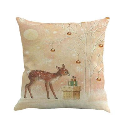 

〖Follure〗Christmas Printing Dyeing Sofa Bed Home Decor Pillow Cover Cushion Cover A
