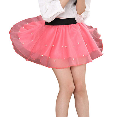 

Summer Princess Baby Girls Adorable Pearl Embellished Tutu Skirts Kids Ball Grown Party Skirts 2-9 Years