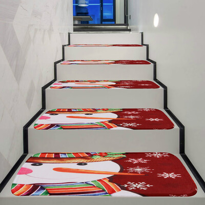 

Gobestart Christmas Decoration 1Set Non-Slip Coral Fleece Resistant Carpet Stair