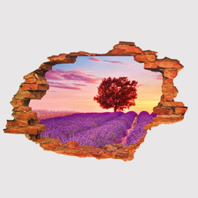 

3D Wall Floor Broken Wall Sticker Removable Art Home Living Room Decor Sticker