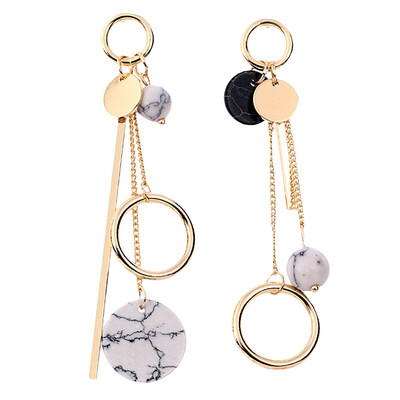 

Big Round Circle Long Dangle Hoop Studs Earrings Geometric Earring Vintage