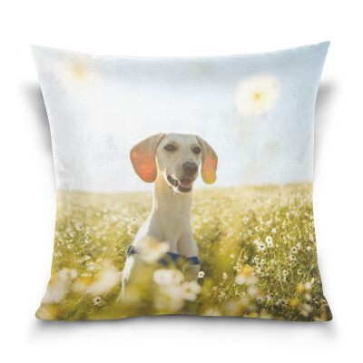 

ALAZA Throw Pillow Case Decorative Pillow Covers 16 X 16 inch White-Dog-Portrait Pattern Pillowcase