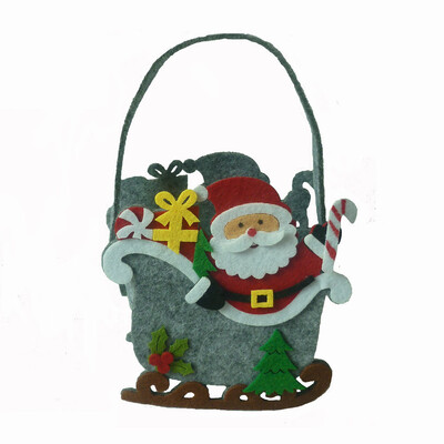 

Siaonvr Christmas Sled Shape Portable Candy Bag Cartoon Deer Pattern Gift Bag Snowman