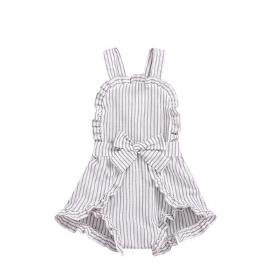 

Summer Baby Newborn Girls Backless Design Jumpsuit Casual Sleeveless Striped Print Cute Bodysuit Outfits