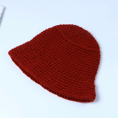 

New fishermans hat outdoor wool hat winter basin hat womens Korean version chic foldable knitted hat warm cap tide