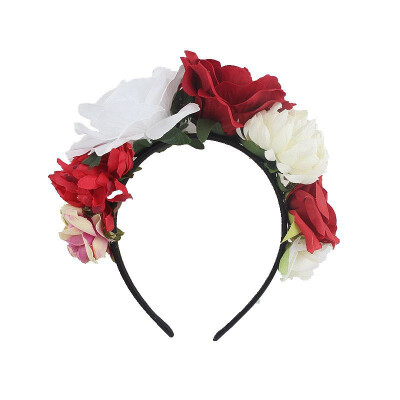 

Cute Girl Flower Christmas Headband Hair Band Fluffy Hair Hoop for Party Wedding Daily Decor