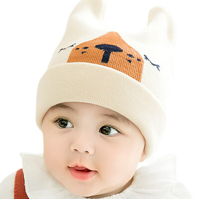 

Newborn Baby Hats Cute Autumn Winter Warm Kids Baby Lovely Ear Cartoon Design Hats Knitted Wool Hemming Caps Baby Accessories